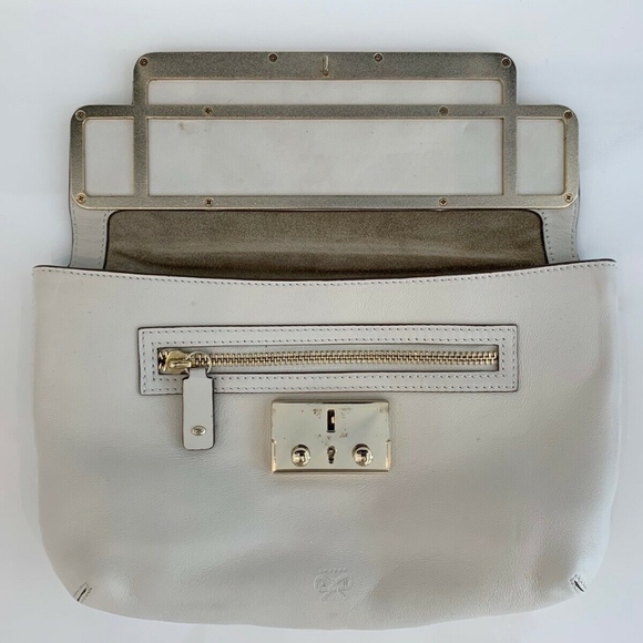 ANYA HINDMARCH IVORY WHITE LOCK AND KEY CLUTCH - Picture 3 of 16